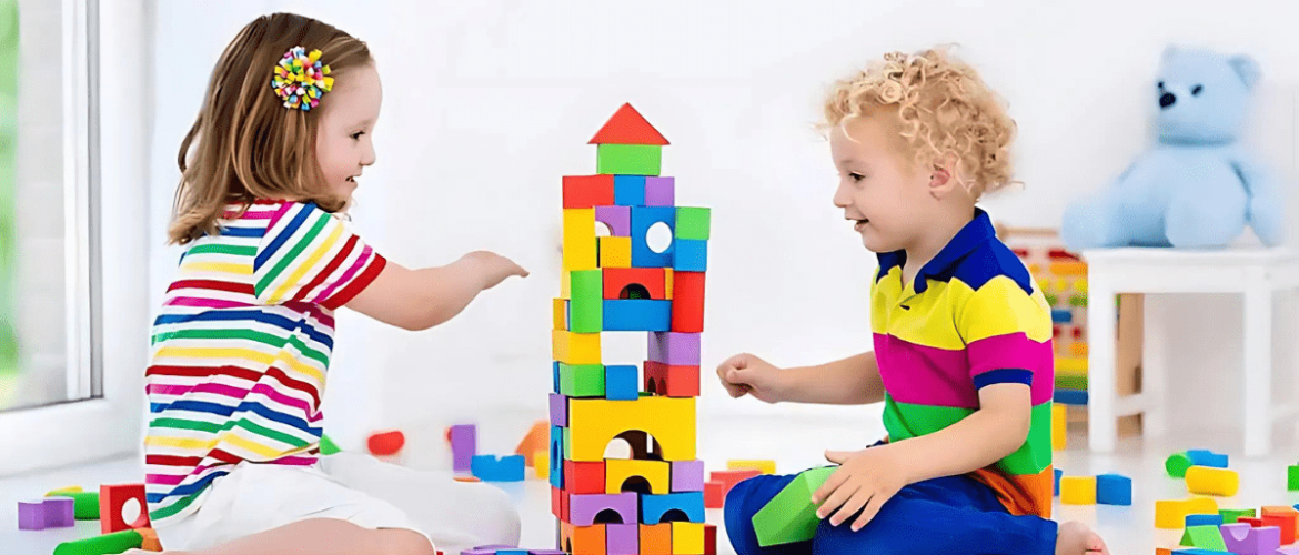Kids playing with Lego